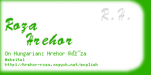 roza hrehor business card